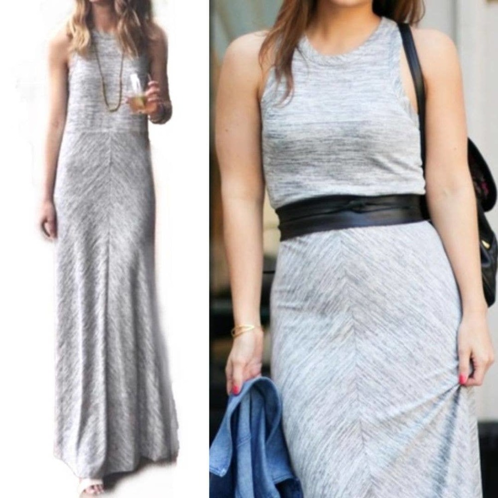 Lou & Grey Space Dye Maxi Dress Soft Knit Sleeveless Marled Summer  M